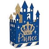 Big Dot of Happiness Royal Prince Charming - Baby Shower or Birthday Party Favor Gift Boxes - Castle Boxes - Set of 12