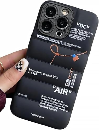 Hot Off - Funda acolchada para iPhone 14, 13, 12 Mini, 11 X, XS, Max, XR, 7, 8 Plus, con etiqueta blanca o negra, cubierta suave, color negro para