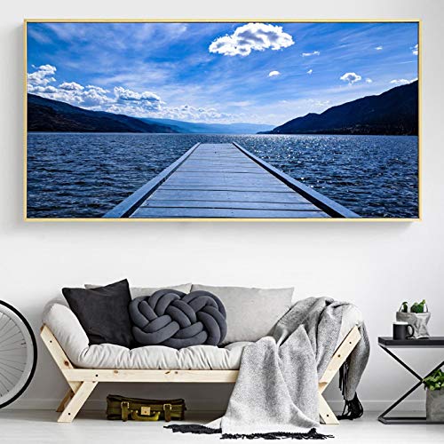 Peinture Toile Antler Beach Pont en Bois Impression Haute Définition