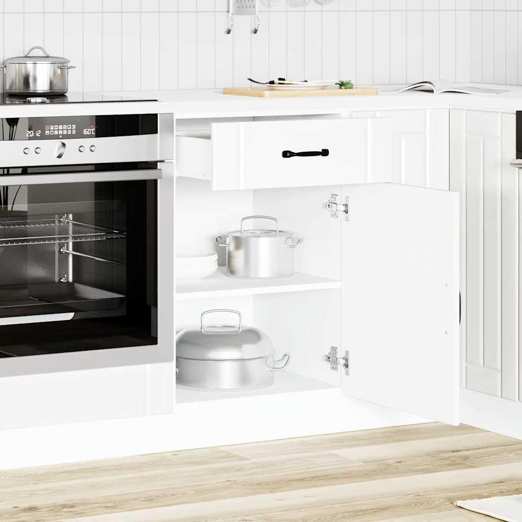 vidaXL Armoire de Cuisine Lucca Blanc Bois d'ingénierie, Meuble d'évier, Meuble de Cuisine avec tiroir, Meuble de Cuisine à tiroir