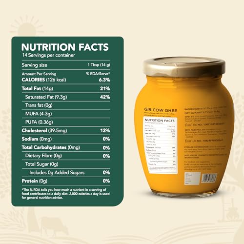Image of Anveshan A2 Gir Cow Desi Ghee 150ML | Bilona Method | Curd-Churned & Cultured | Pure & Natural | Danedar Texture | Lactose-Free, Gluten-Free | Grass-Fed | Lab Tested | Glass Jar