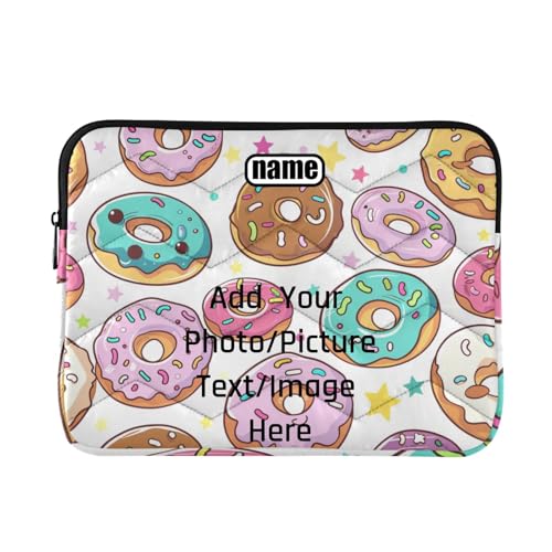 Laptop Sleeve Case 13-14 Inch Classical Customizable Laptop Storage Bag Cartoon Cute Colorful Donuts Computer Carrying Bag for Men Women
