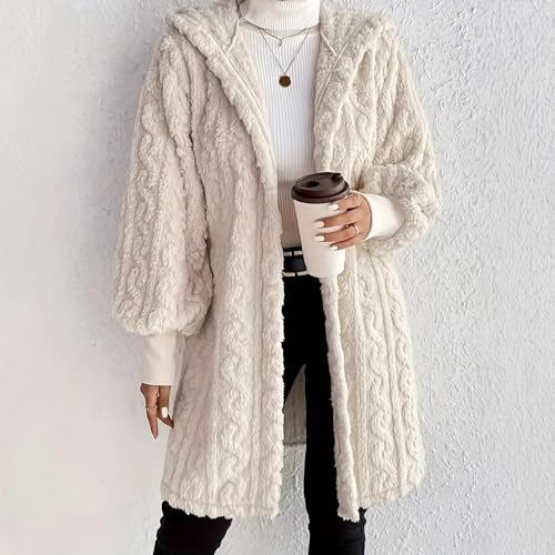 Womens Fleece Zip Up Jacket 2025 Oversized Trendy Long Sherpa Hoodie Casual Fuzzy Jackets Warm Teddy Coat with Pockets4