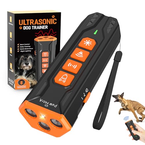 2025 Dog Bark Deterrent Device Rechargeable Ullasonic Anti-Barking Trainer Stops Barking & Bad Behavior 23FT Long-Range Safe for Dogs No Shock Press Button Instant Control Dog Training Indoor Outdoor