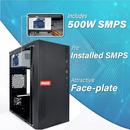 GEONIX Metal Gx-1713 Cabinet/Computer Case with Audio Port,2 USB 2.0 Port,Pre Installed Smps,Micro/Mini ATX Compatible,Ideal for... - Image 6