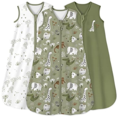 Image of Yoofoss Baby Sleep Sack 6-12 Months 0.5 Tog Wearable Blanket for Baby, 3 Pack 100% Organic Cotton Infant Toddler Sleeping Sack 2-Way Zipper Lightweight Sleep Sack