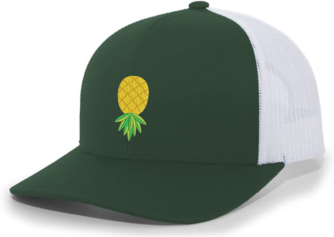 Trenz Shirt Company Mens Upside Down Pineapple Embroidered Mesh Back Trucker Hat Cap