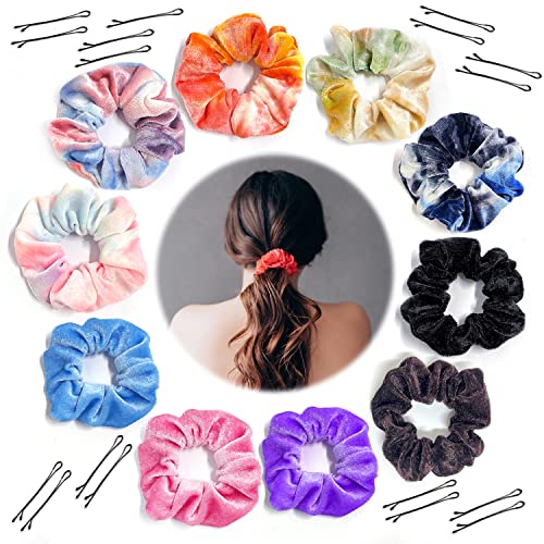 ESPRY Organizzatore di cravatte elastiche per capelli in velluto a coste,Organizzatore di rossetti da viaggio in velluto a coste,Borsa porta rossetto in velluto a coste (3pcs-A