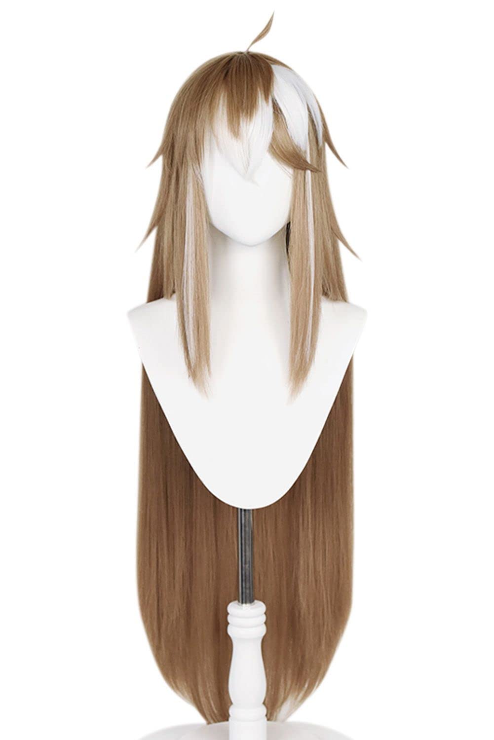 Lixinya Genshin Ms Hina Gorou Long Silky Brown Hair with Double Ears Halloween Carnival Party Props Cosplay Wig