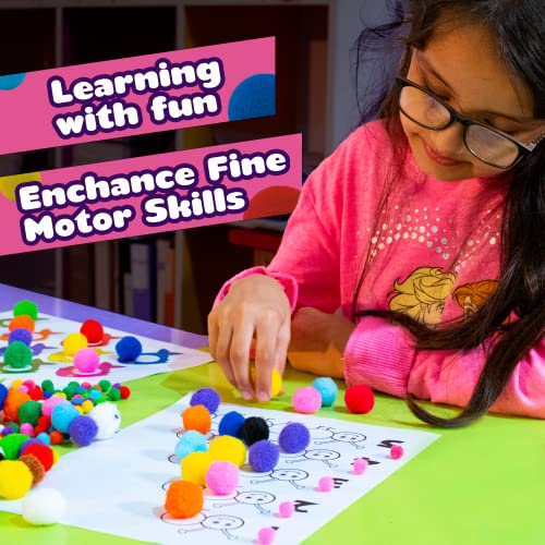 image for Adeweave 1 Inch 300 Pom poms – Soft and Fluffy Craft Pom Pom Balls 