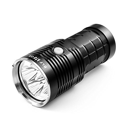 ThorFire Lampe de Poche Professionnel Reglable Torche Militaire 5000 Lumens,12 Fonctions,Lampe Tactique Multifonctionnel Ramping Etanche IPX8,4 x XPL V6-3D LED BLF Q8