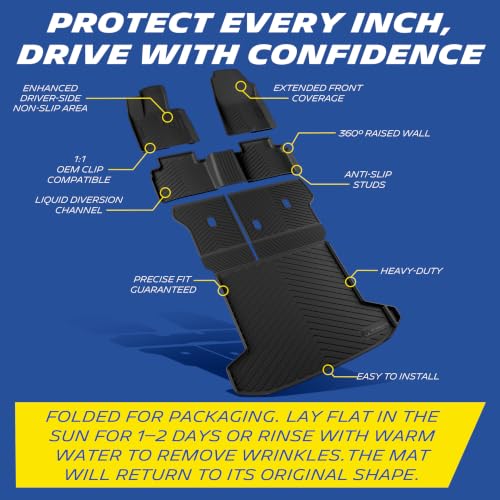 Image of Michelin Vehicle Mats for 2022-2026 Hyundai Tucson Gas (4 Piece) | Not Fit Hybrid or PHEV, All-Weather TPE Custom Fit Liner, Premier