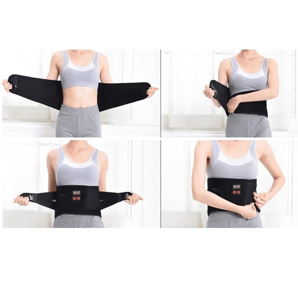 Lumber Brace Belt Calentamiento Eléctrico Vibración Masaje Soporte Lumbar For Mujeres Y Hombres Ciática, Hernia De Disco Dolor Alivio Longitud 110 Cm