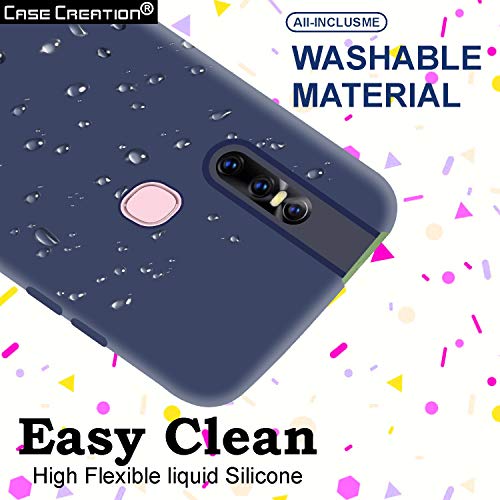 Image of Case Creation Luxurious OG Series for Vivo V15 Case Cover,Anti-Dirty Slim Case Frosted Matte Cute Candy TPU Raised Bezel (Splash of Color) Back Cover for VivoV15 -Navy Blue