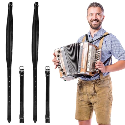 Ceinture d'épaule accordéon en cuir réglable pour musiciens