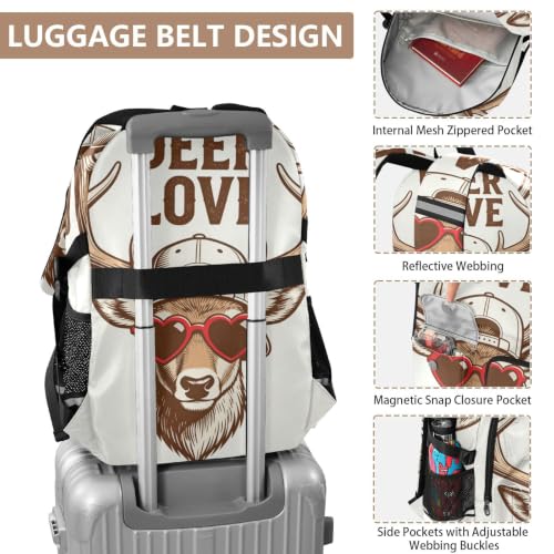 Mochilas de viaje retro con diseño original de ciervo para libros de escuela 4