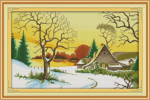 Peinture au diamant 5D neige strass complet rond carré broderie diamant 30x40 cm