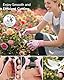 Grenebo 12-teiliges Gartenwerkzeug Set für Frauen, rostfreie & strapazierfähige Gartengeräte mit robustem Transportbehälter, modische & durchdachte Garten Geschenke für Frauen (Rosa)