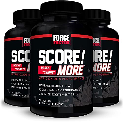 Score! More Nitric Oxide Supplement, Nitric Oxide Booster with L-Citrulline, Black Maca, and Tribulus terrestris to Improve Blood Flow and Enhance Performance, Force Factor, 228 Tablets (3-Pack)