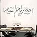 Bon appétit cuisine mot autocollant mural vinyle décor à la maison cuisine Restaurant café sticker mural amovible décoratif Mural A5 103x42 cm