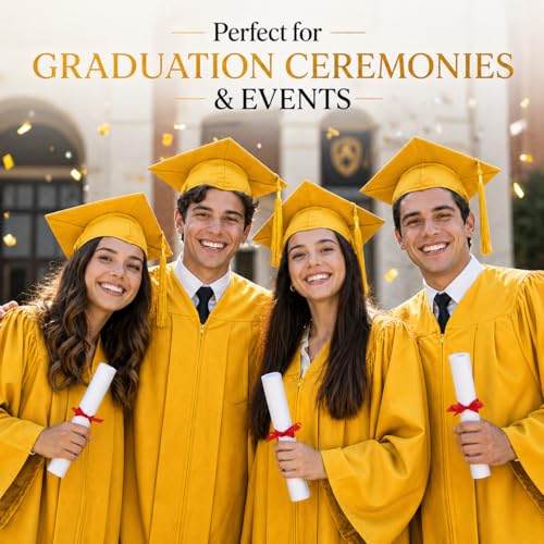 Image of Raj Costume Graduation Gown, Cap & Sash Set for Kids & Adults | Matte Polyester Academic Convocation Dress | Graduation Ceremony Robe for School, College & University Degree Day