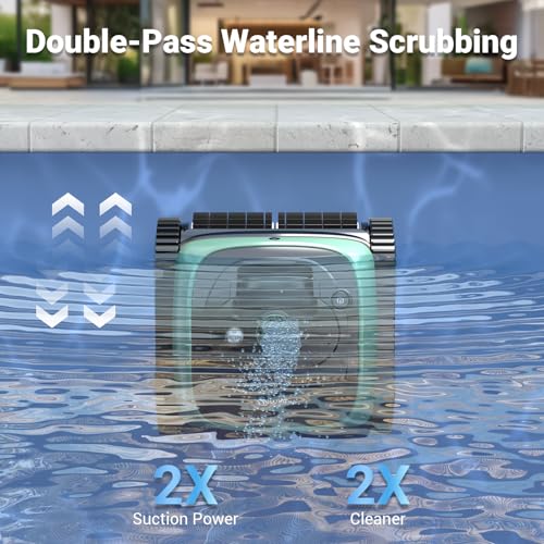 Image of 【2026 Upgrade】 C1 Cordless Robotic Pool Vacuum, Wall & Waterline & Platform Clean for Inground & Above-Ground up to 1,630 Sq.ft, 170 Min Runtime, APP Control & Smart Route