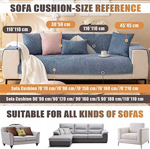 Soft Chenille Sofa Couch Cover Non Slip Sectional Couch Cover Solid Color Sofa Slipcovers Striped Weave Textured Washable Furniture Protector For Kids,Pets ( Color : E , Size : 30*50Cm/11*19Inch ) #TOP1