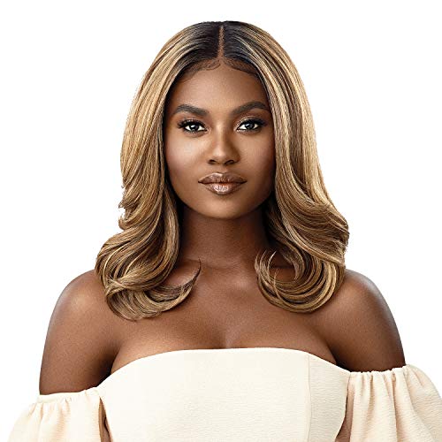 Outre Melted Hairline Lace Front Wig HD Transparent Lace Frontal Effect Hairline Redesigned Comfortfit Ear Contour JENNI (DR4/SDBL)