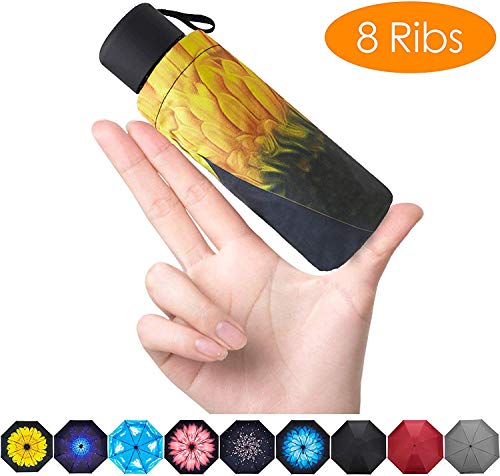 Fidus Upgraded 8 Ribs Mini Portable Sun&Rain Lightweight Windproof Umbrella - Compact Parasol
