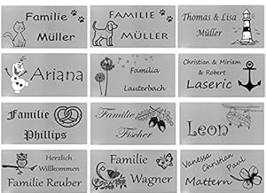 Aplusashop Edelstahl Türschild ID 100x50 mm