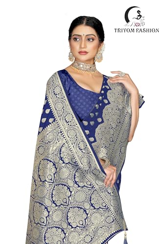 Image of Women's Banarasi Saree Pure Kanjivaram Silk Saree Soft Design Wear Pattu Sarees With Blouse Piece