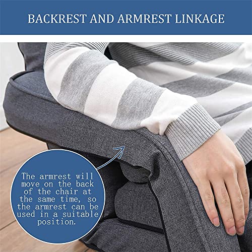 Floguor Indoor Floor Gaming Chairs For Adults With Back Support,Chaise Lounge, 42-Position Folding Lazy Sofa With Pillow For Living Room, Bedroom, Balcony(Grey) 8803Gr #TOP2