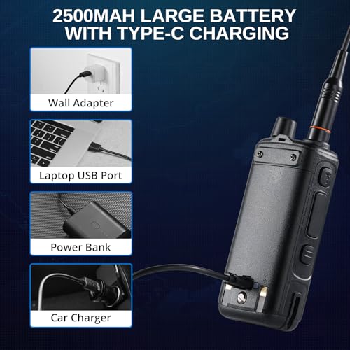 Image of Radioddity GM-30 Plus GMRS Handheld Radio, GMRS Repeater Capable Long Range NOAA /UHF /VHF /Airband Scanner & Receiver, 1000 Channels, GPS Tracking, Programming Cable+15.5 inch ANT, 2 Pack (Chirp Compatible)
