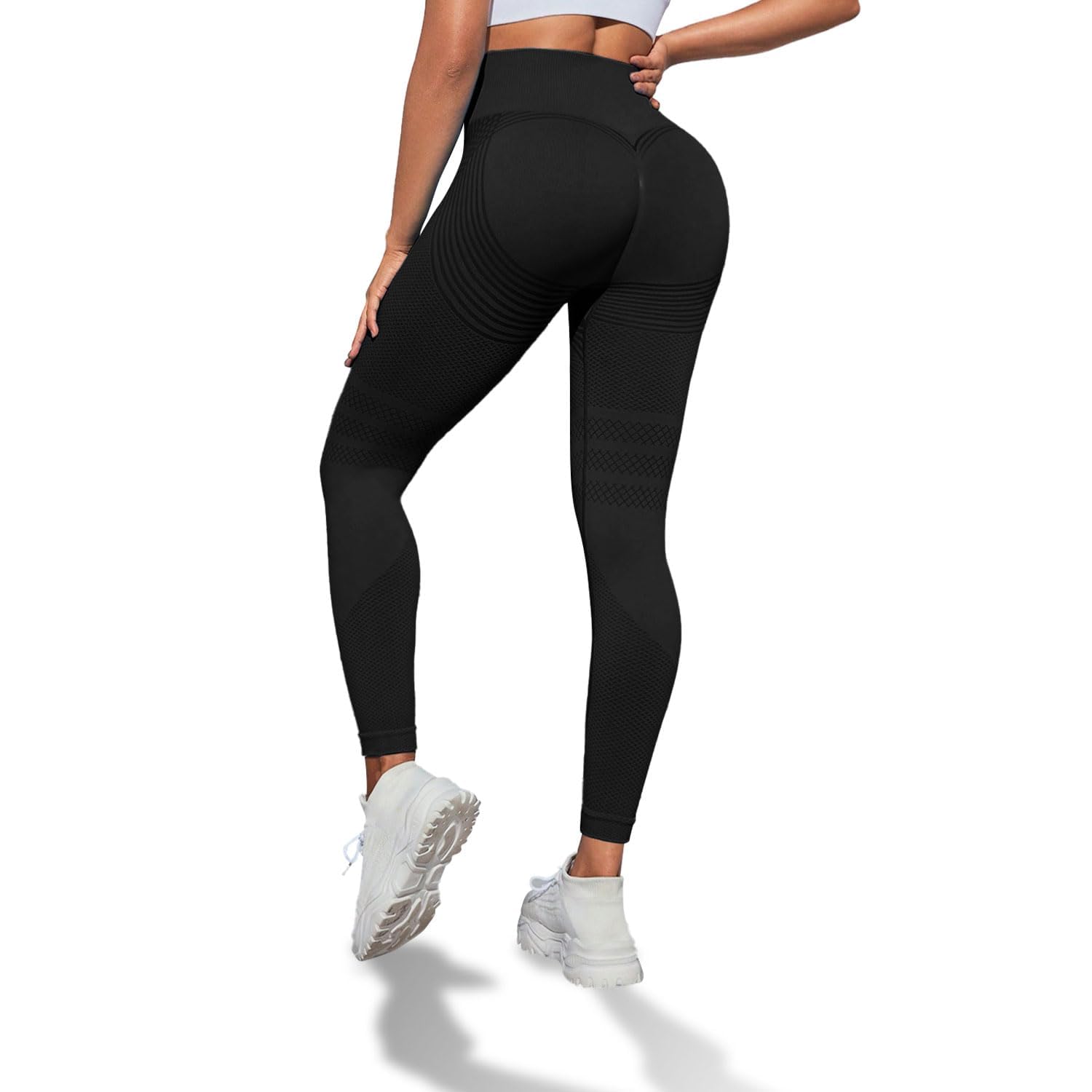 Leggings deportivos anticelulitis para mujer, largos, opacos, de compresión, yoga, levantamiento de peso, cintura alta, pantalones deportivos