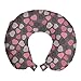 ABAKUHAUS Romántico Cojín de Viaje para Soporte de Cuello, Valentines Low-Poly Corazones, Cómoda y Práctica Funda Removible Lavable, 30x30 cm, Pink Pearl Grey