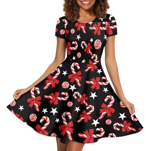 Image of AFPANQZ Womens Casual Summer Lightweight Vintage Dress Short Sleeve Midi Dress Knee-Long Luxury Formal Dress