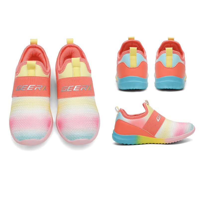 GEERX CARA Girls Slip On Athletic Sneaker Lightweight Breathable Comfortable Sport Walking Running Tennis Shoe (Toddler/Little Kid/Big Kid)2