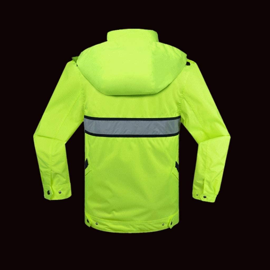 Alta Visibilidad de Seguridad de Seguridad de Trab Chaqueta de seguridad de seda impermeable Traje de trabajo verde fluorescente Transpirable Calor Mono reflectante Chaleco de construcción