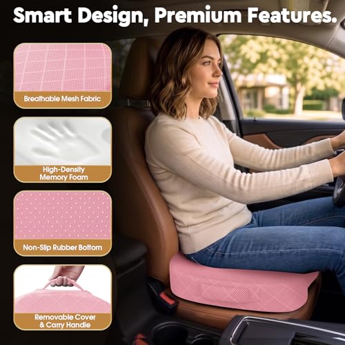 Image of TushGuard Seat Cushion - for Office Chair, Car Seat, Airplane, Bleacher - Sciatica & Coccyx Pain Relief Desk Chair Cushion for Long Sitting Office Workers, Car Drivers(Pink, XXX-Large)