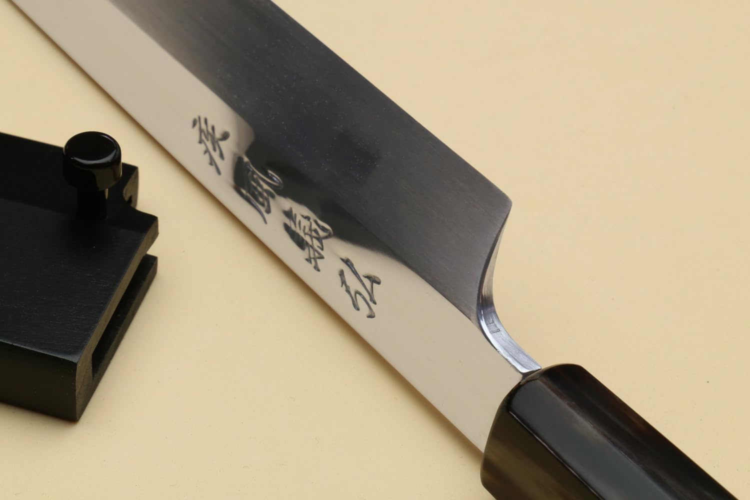 Yoshihiro SG2 (R2) Semi-Stainless Steel Mirror Polished Yanagi Sashimi Knife Triple Ring Ebony Handle (11.8'' (300mm))