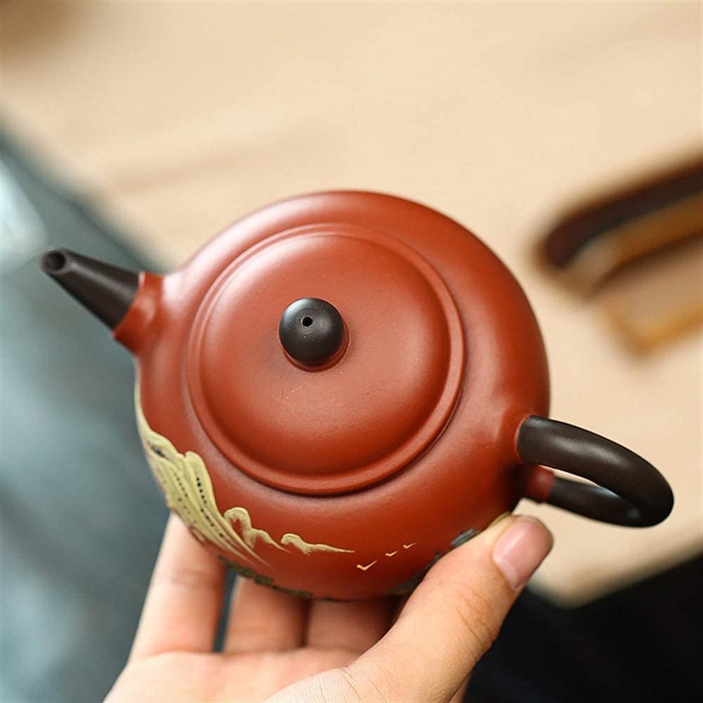 Japonaise Théière Théière en Fonte 7.4oz/0.22L Teapot Handmade Original Mine Dahongpao Tea Pot Purple Clay Teapot Home Theiere en Fonte