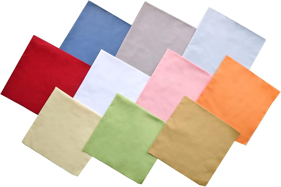 Precut Fabrics for Quilting no Repeat Cotton Fabric for Patchwork Squares Bundles for Craft DIY/Solid 10pcs 20" x 20"