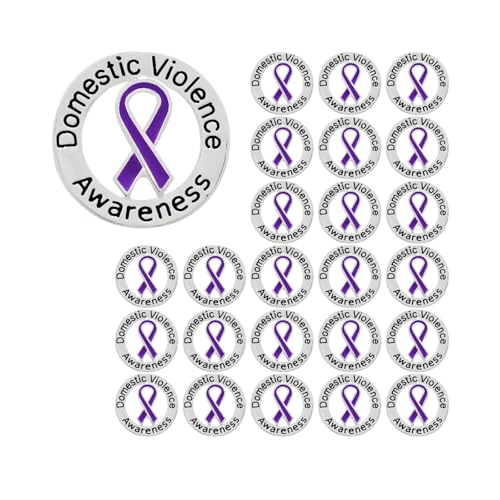 1/2/5/10/25pcs Domestic Violence Ribbon Awareness Pin - Purple Ribbon Shaped Pin for Domestic Violence Prevention