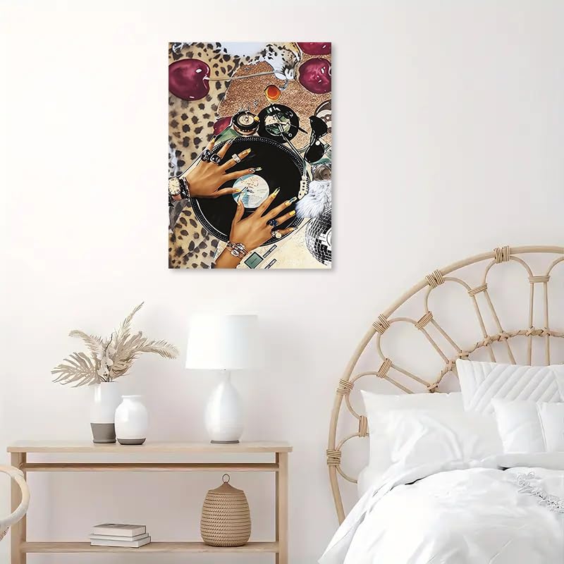 Image of Leopard Print Stamped Cross Stitch Kits for Adults - Embroidery Kits for Beginners Adults,11 CT Patterns Dimensions Counted Cross Stitch Kits for Adults Arts Craft 12x16 inch