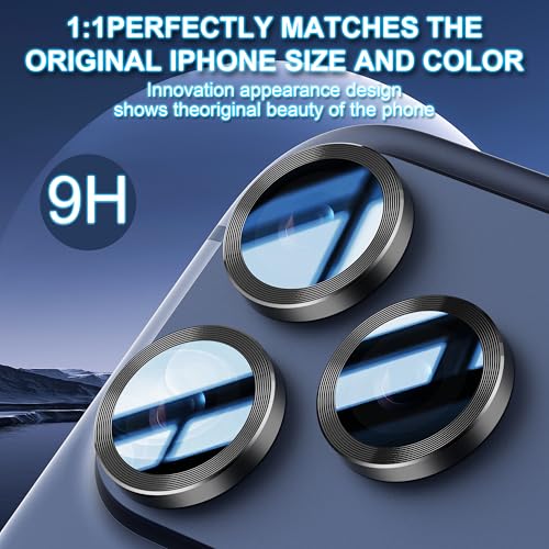 AIDOWU Aluminum Alloy Camera Lens Protector for iPhone 17 Pro/17 Pro Max, 2 Pack 9H Tempered Glass Lens Cover, AR Anti-Reflection, Case Friendly, No Flash Glare, Lossless Pixel Camera Screen Protector by AIDOWU - Used condition - Image 3