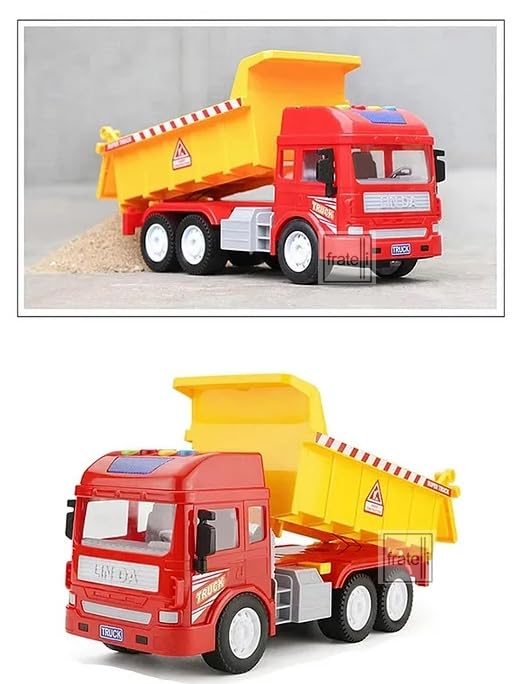 FRATELLI Big Size Exclusive Toys for Kids|Boys|Girls (Dumper Truck with Music) (Dumper Truck), Red & Yellow 4