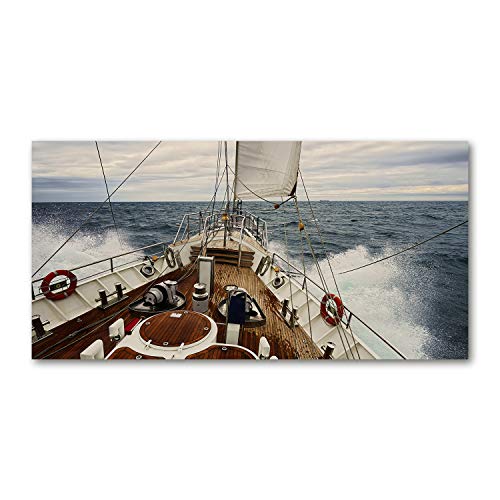 Voilier dans la mer impression sur toile haut de gamme Tulup 125x50 cm décoration art mural
