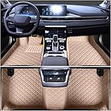 car Floor Mats fit for 96% Custom Style Luxury Leather All Weather Protection Floor Liners Full car Floor Mats (Beige)