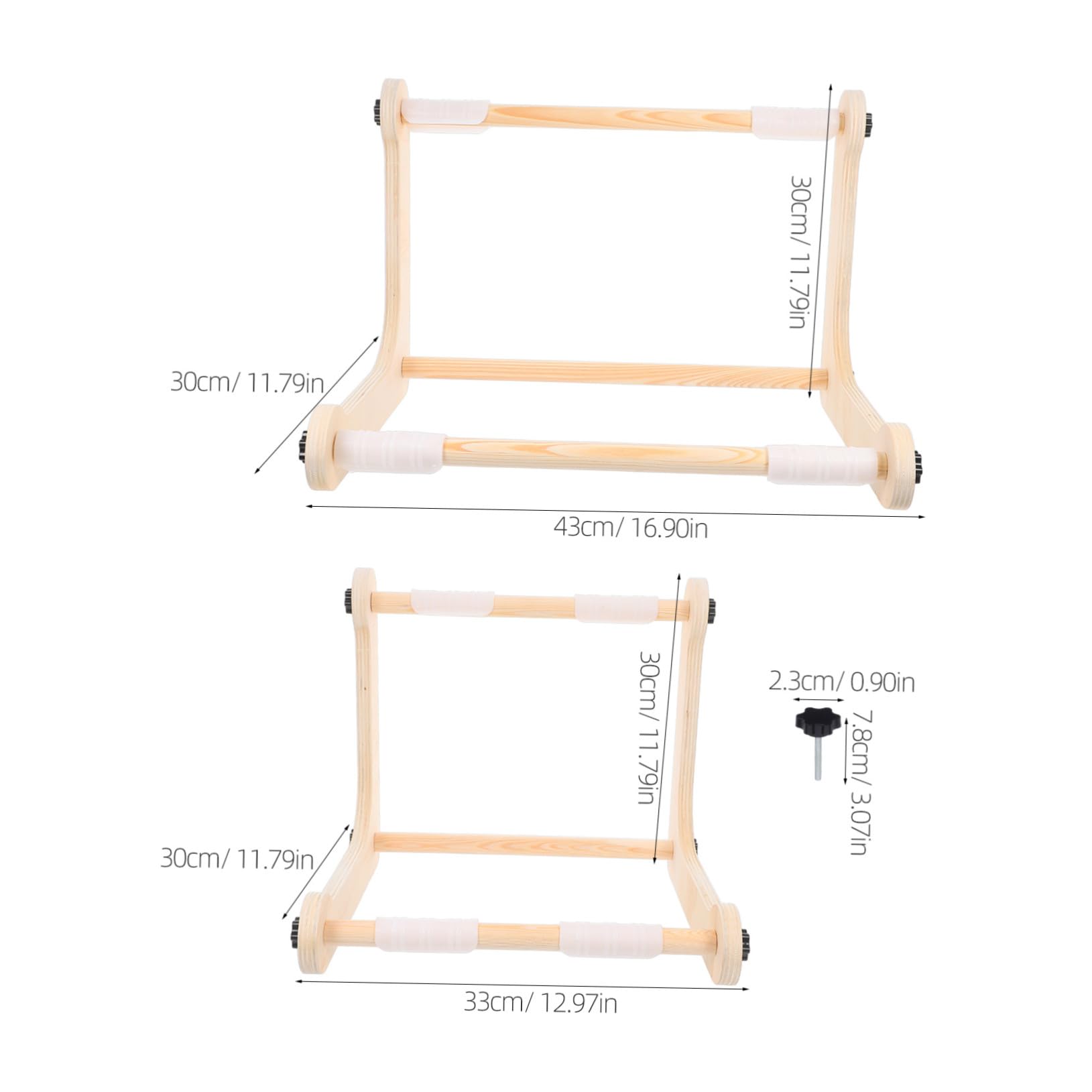 TEHAUX Soporte Ajustable de Madera para Bordado Marco Portátil para Bastidor de Punto Cruz Soporte Estable para Trabajos de Costura y Tapicería para Proyectos DIY Mesa o Regazo