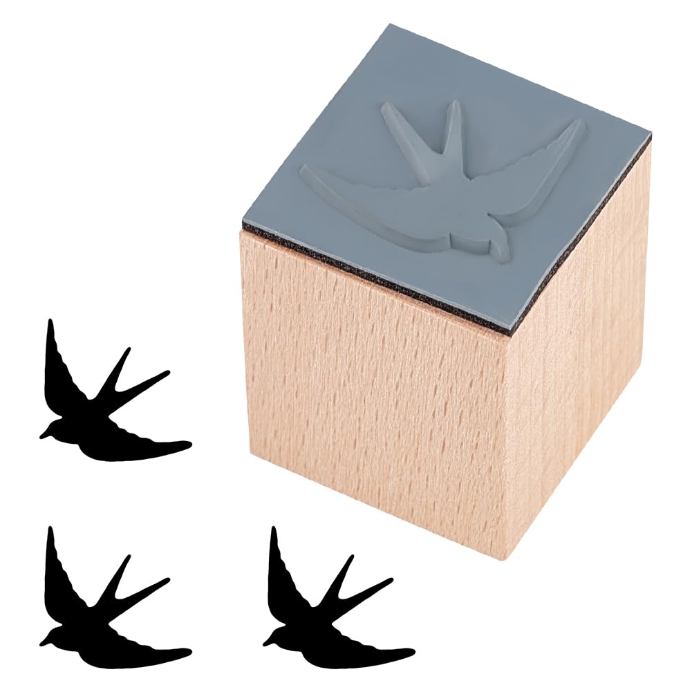 OLYCRAFT Swallow Wooden Bird Stamp Small Square Wooden Stamp for Scrapbooking Planner Decorations DIY Crafts Cards